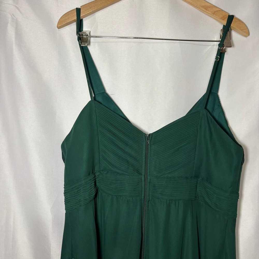 Birdy Grey Emerald Green Pleated V-Neck Maxi Dress with Pockets XXL - Picture 5 of 13